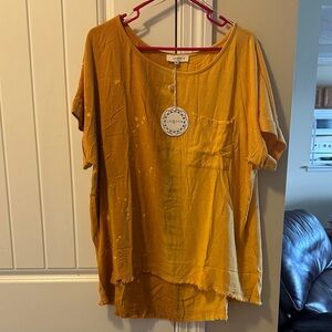 Umgee Mustard high rise Sleeve Top